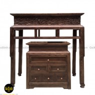 Bàn thờ chung cư mẫu Mây màu óc chó 1m27 Bàn thờ chung cư mẫu Mây màu óc chó 1m27