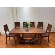 Bàn Ăn Gỗ Sồi Chân C Mặt Gỗ 6 Ghê  Bàn Ăn Gỗ Sồi Chân C Mặt Gỗ 6 Ghê
