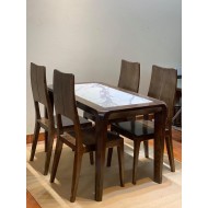 Bàn Ăn Gỗ Sồi Chân Hươu 4 Ghế Cao Cấp 