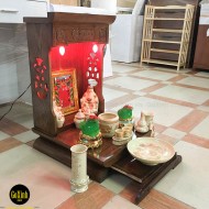 Ban thần tài hiện đại gỗ sồi màu óc chó 41cm Ban thần tài hiện đại gỗ sồi màu óc chó 41cm