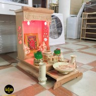 Ban thần tài hiện đại gỗ sồi màu tự nhiên 48cm Ban thần tài hiện đại gỗ sồi màu tự nhiên 48cm