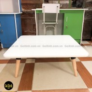 Bàn Trà Nhật Trắng chân tiện vuông 80cm Bàn Trà Nhật Trắng chân tiện vuông 80cm