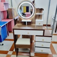 Bàn Trang Điểm Gương Đèn Led -GT- Màu ÓC Chó  Bàn Trang Điểm Gương Đèn Led -GT- Màu ÓC Chó