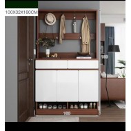 Tủ Giày + Giá Treo Quần Áo Màu Óc Chó Dài 1m