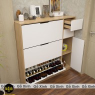 Tủ giày - thông minh Cherry 100cm vân sồi cánh trắng Tủ giày - thông minh Cherry 100cm vân sồi cánh trắng